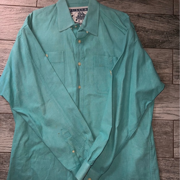 Elegant Turquoise Button-Down Shirt - Picture 1 of 5